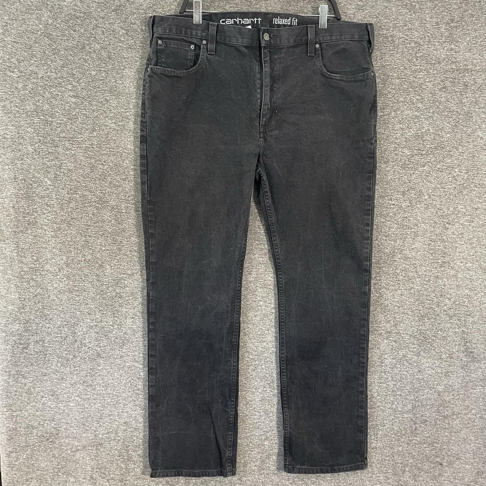 Carhartt Jeans Mens 40x32 Black Rugged Flex Relaxed Straight Stretch Denim Pants